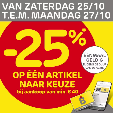 Big weekend - % one item - homepage. nl-BE. Brico promos