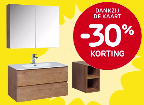 30% korting op alle badkamermeubels Napoli bij aankoop van min. €40