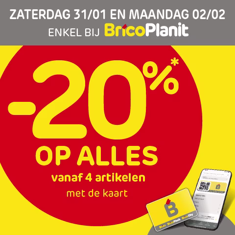 Big weekend - 20% all - homepage. nl-BE. Promos Brico