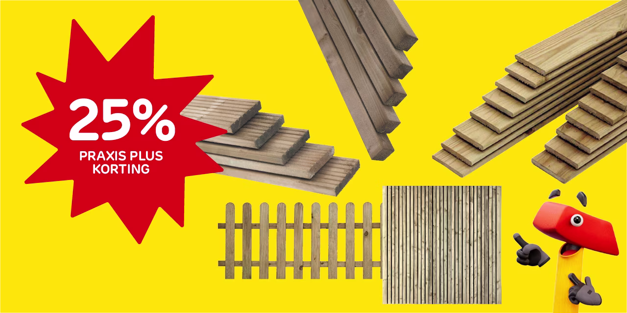 Hoge korting op tuinhout tijdens de hamerweken bij Praxis