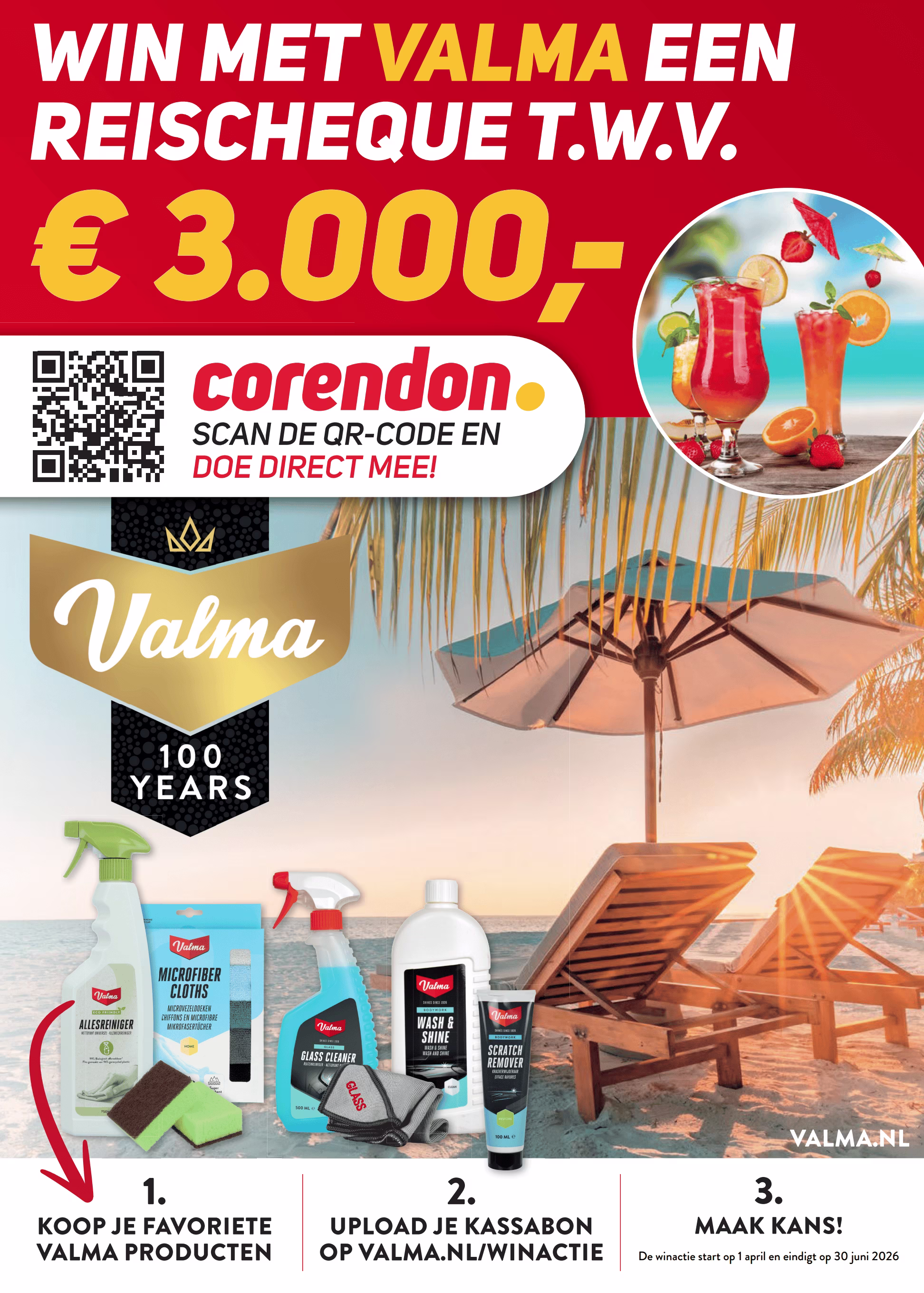 Cashback Valma, win een reischeque t.w.v. €3000