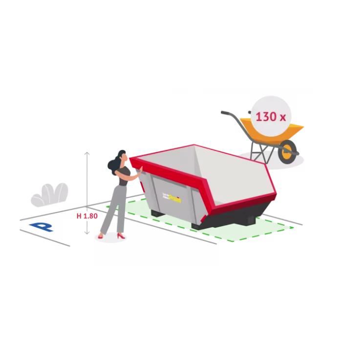 Huur een Bouwafval container van 10 kubieke meter
