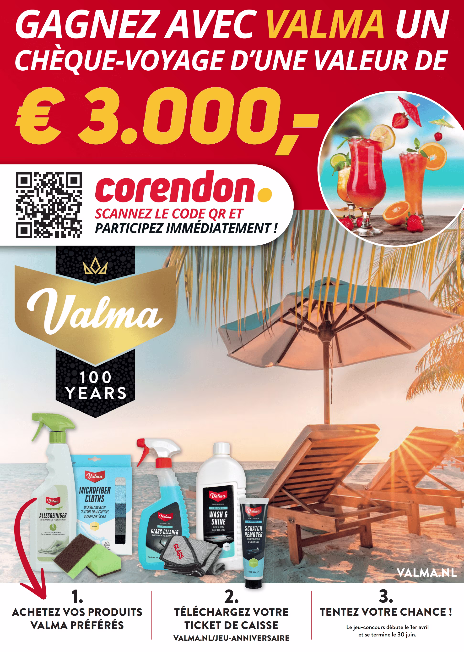 Cashback Valma, gagnez un chèque-voyage d'une valeur de €3000