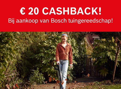 Tot 20 euro cashback bij aankoop van Bosch elektrisch tuingereedschap | Praxis