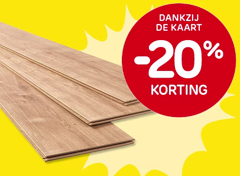 20% korting op alle laminaat- en parketvloeren bij aankoop van min. €40