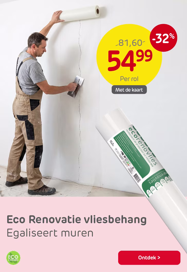 Korting op renovatie vliesbehang