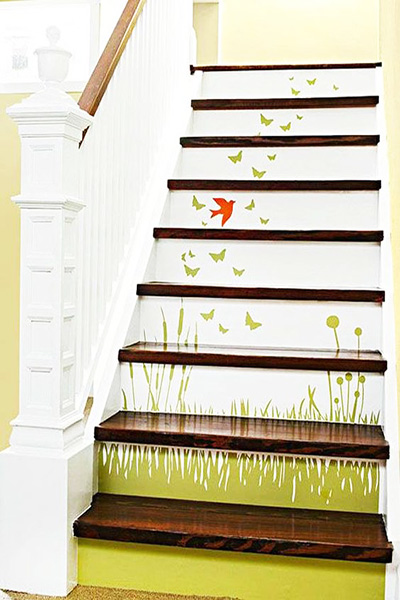 Traptreden met behangpapier | Escaliers avec papier peint