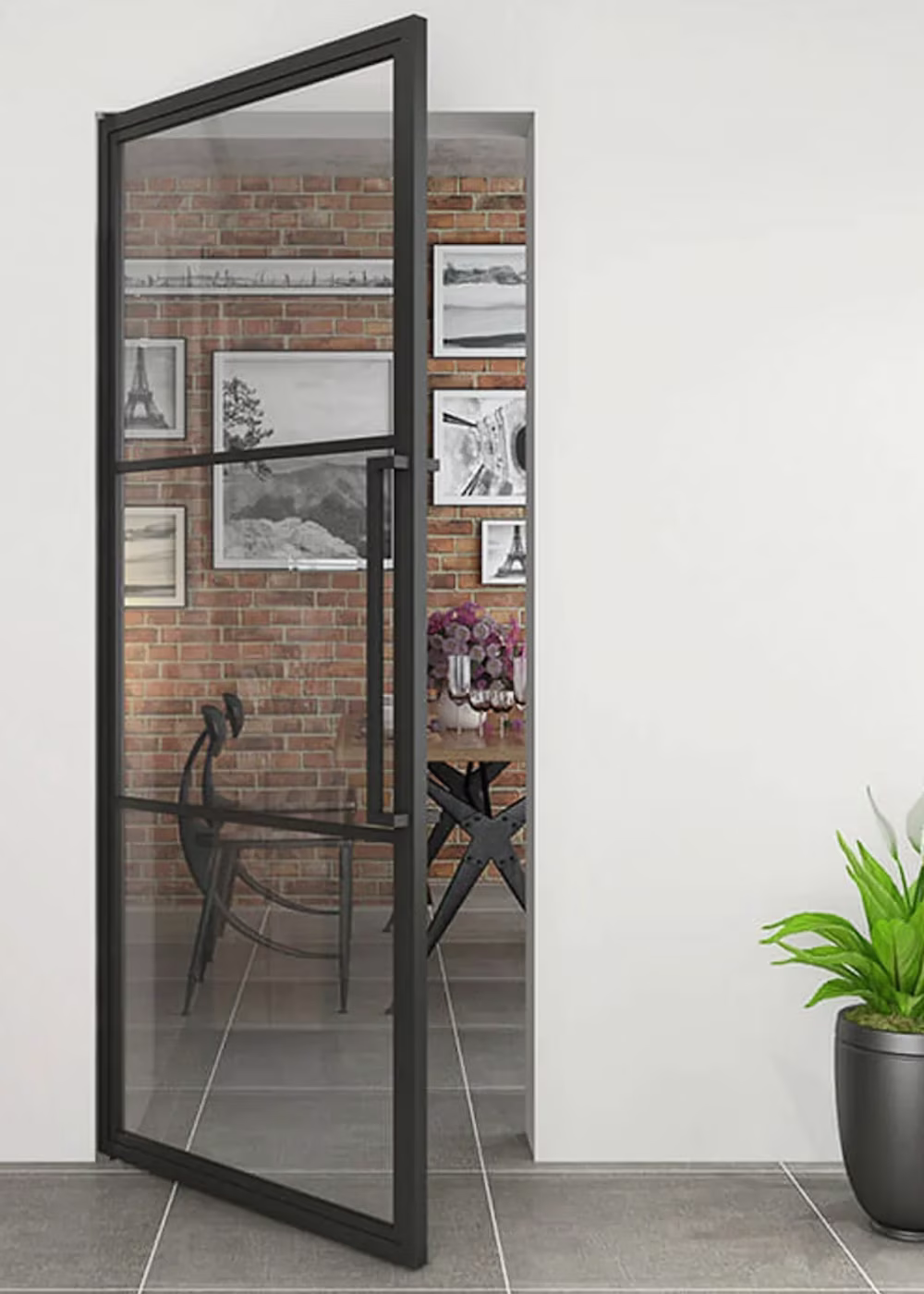 zwarte taatsdeur met glas - praxis binnendeuren trends