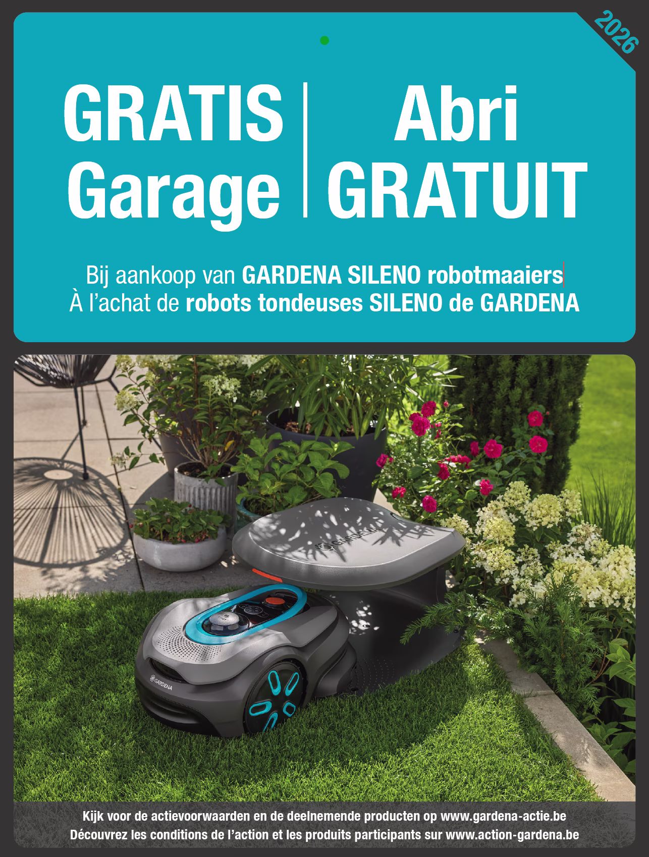 Cashback GARDENA. Gratis garage bij aankoop van GARDENA SILENO robotmaaiers | Abri gratuit à l’achat de robots tondeuses SILENO de GARDENA