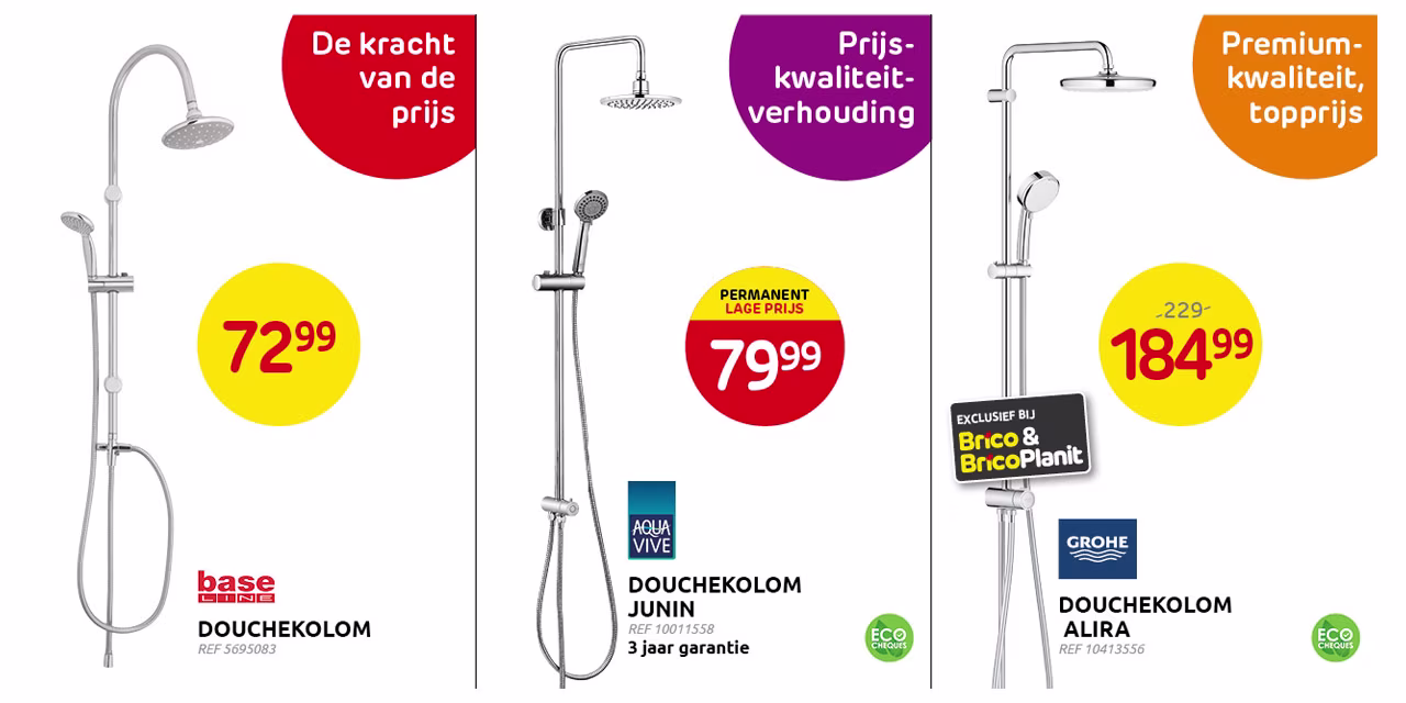 Brico promo douchekolommen