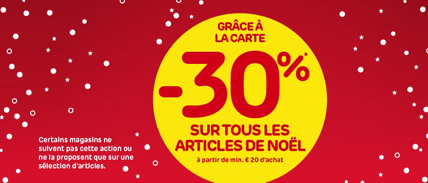 -30% sur tous les articles de Noël