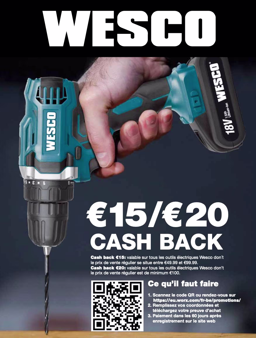 €15/€20 cashback Wesco