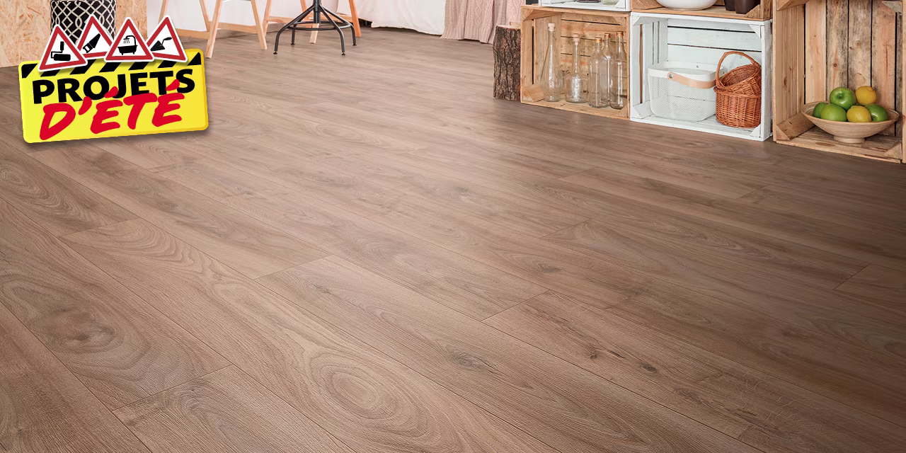 Promo Brico lame de stratifié Sterling, chêne Naturel
