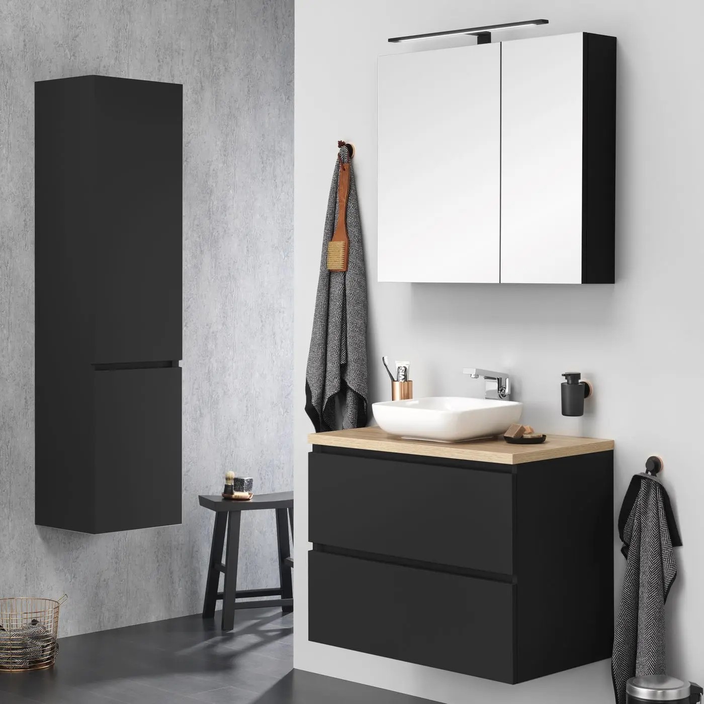 Tiger Loft meubelset zwart | Ensemble meuble de salle de bain Tiger Loft noir