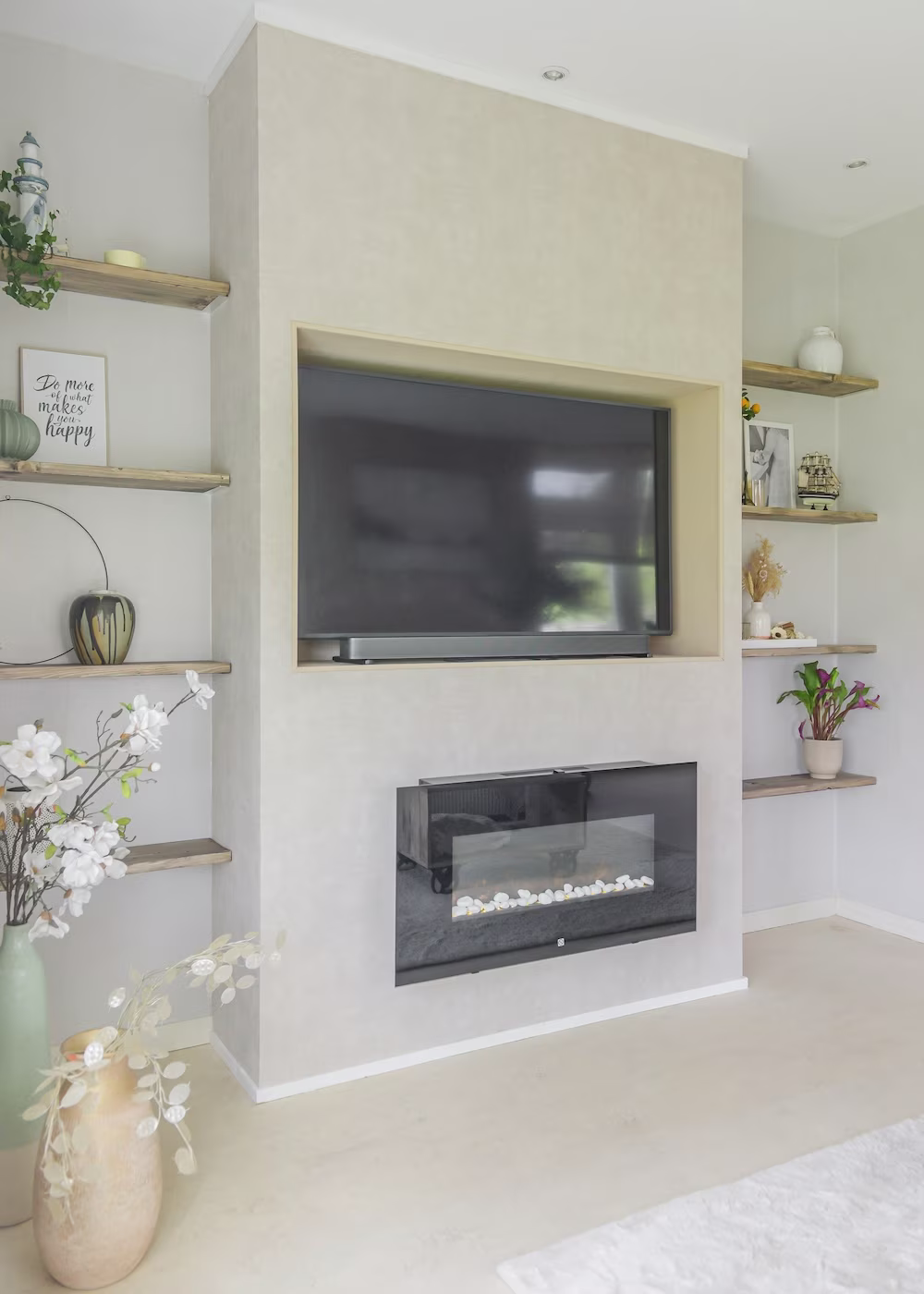 DIY wandkast met sfeerhaard