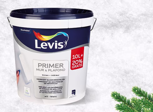 26% korting op de Levis primer muur en plafond 10+2L