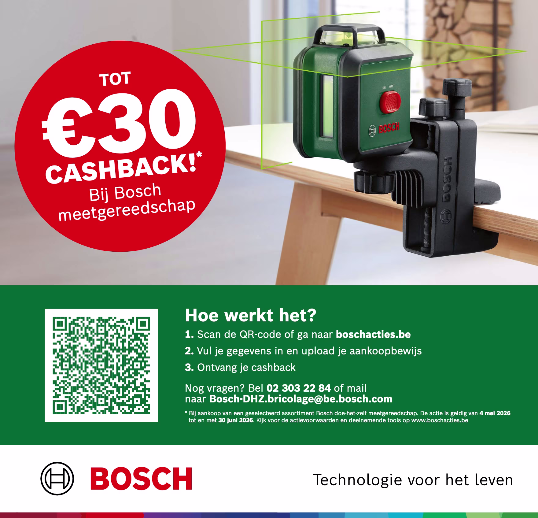 Cashback Bosch. Tot €30 cashback bij Bosch meetgereedschap