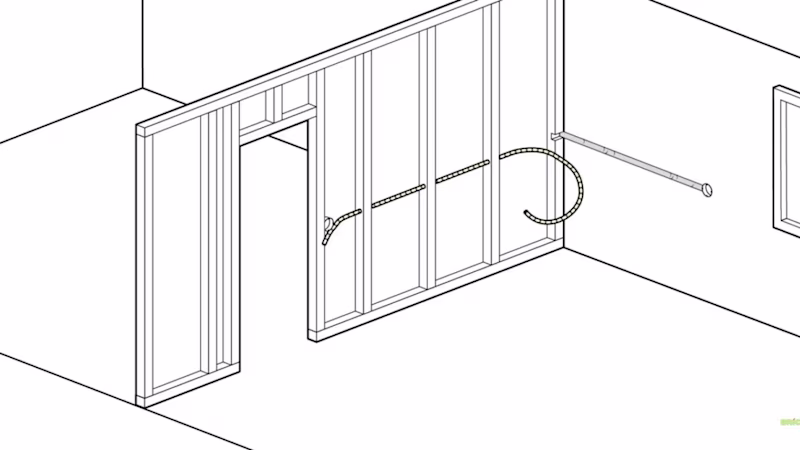 Installation de l'électricité dans une cloison