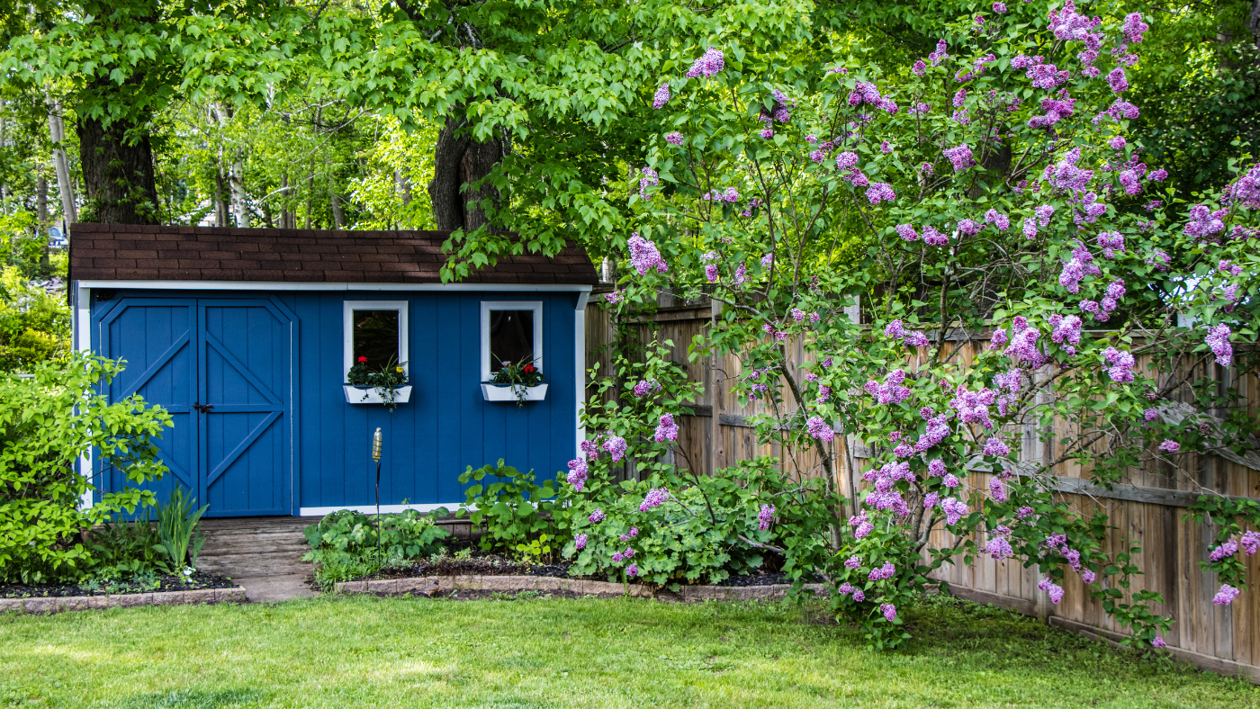 Een blauw tuinhuis | Un belvédère bleu