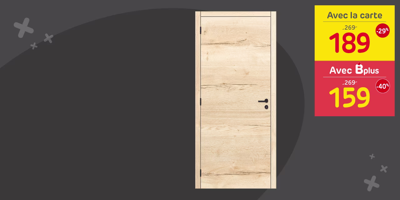 Promo Brico porte prête à poser Thys Design Wood Nature