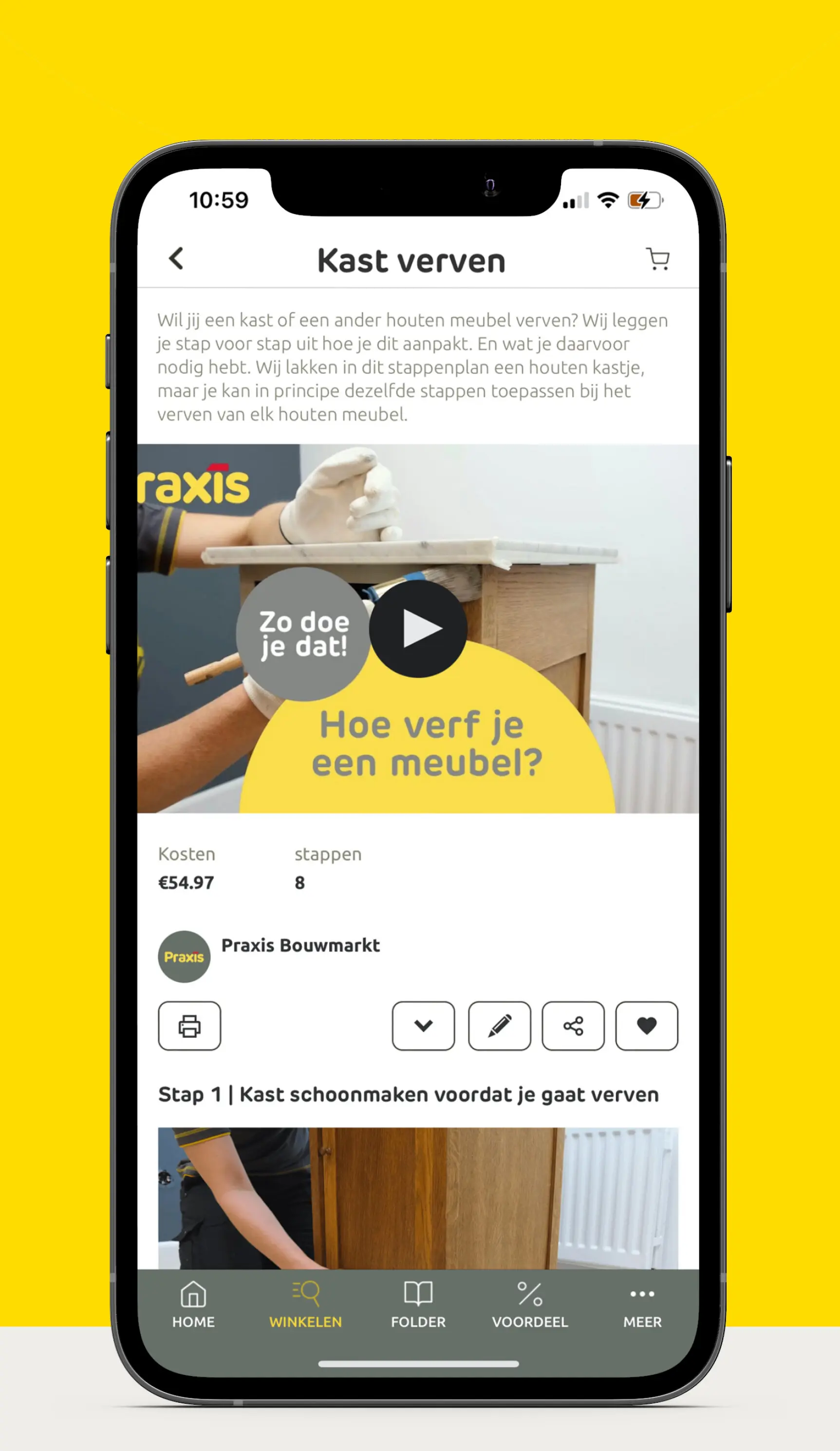 Klus inspiratie en advies in de Praxis Plus app