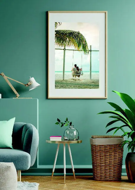 Een turqoise woonkamer | Un salon turquoise