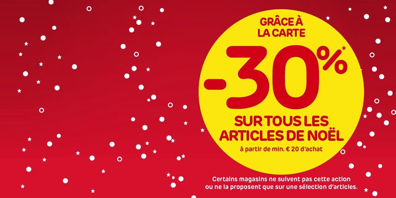 -30% sur les articles de Noël