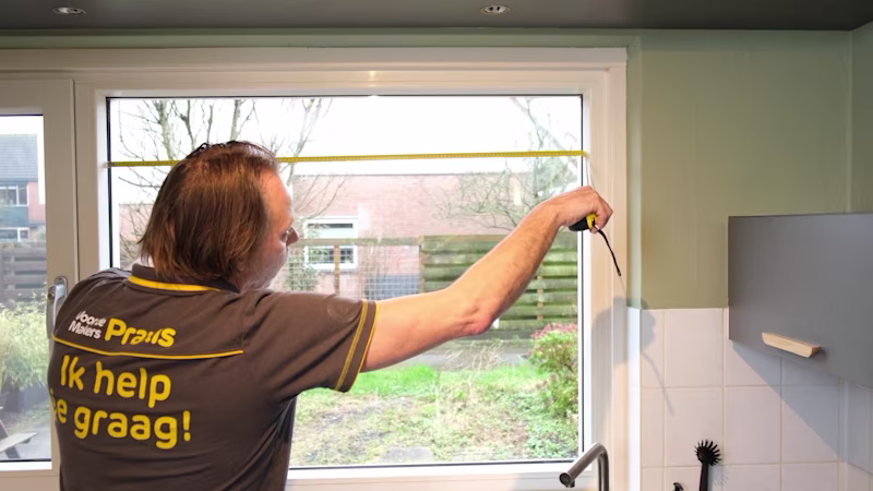 Vouwgordijn laten ophangen