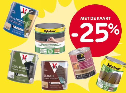 25% korting op de houtbescherming