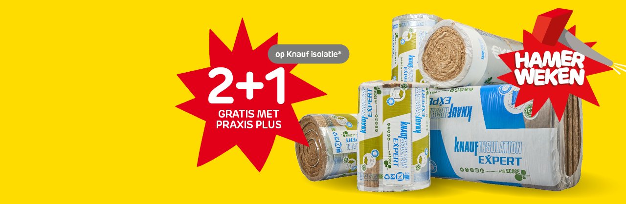 Knauf isolatie 2+1 gratis