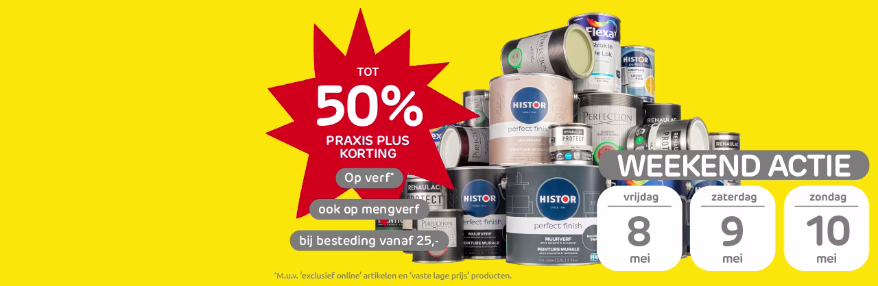 Tot 50% korting op verf bij Praxis