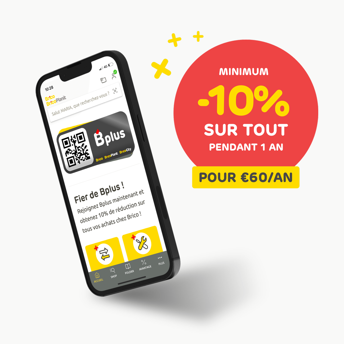 Bplus sur un téléphone