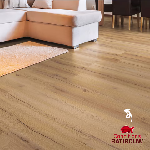 Promo Brico parquet stratifié chêne bastogne
