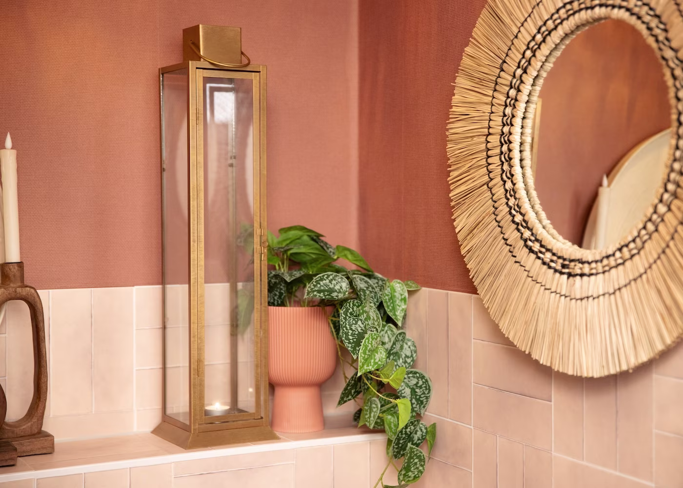 weekend make-over toilet styling tips gouden en rotan accessoires