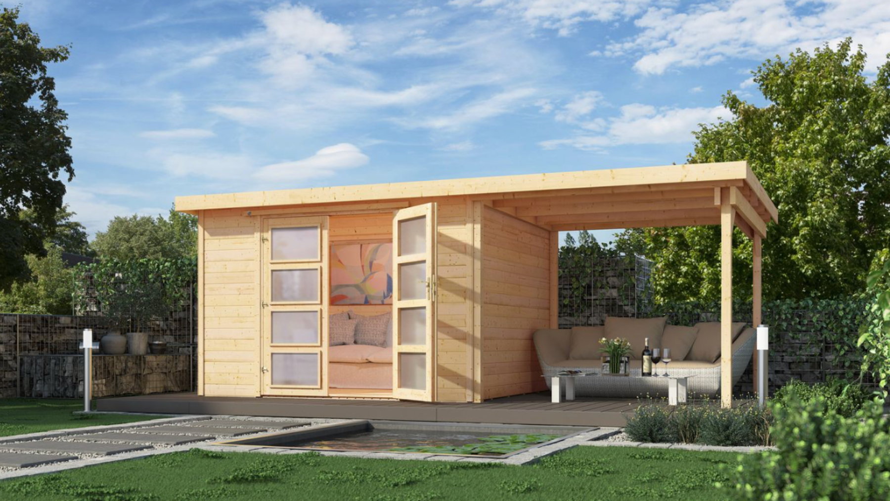 Moderne houten tuinhuis | Abri de jardin moderne en bois