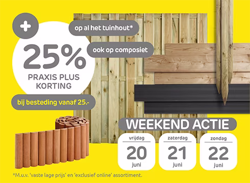 Weekend actie op tuinhout