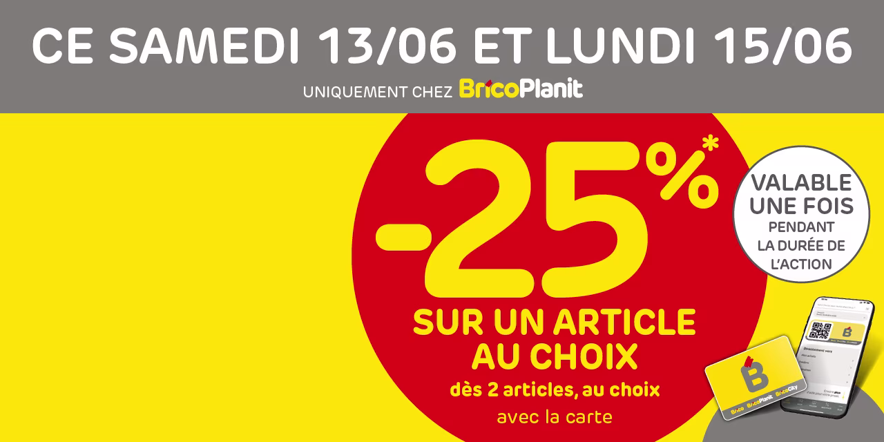 Remise BricoPlanit seulement