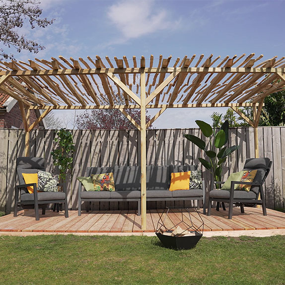 Metropolitan speler Bourgeon Pergola tuin: houten, aluminium en stalen pergola's | Praxis