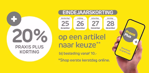 20% korting op een artikel naar keuze bij Praxis