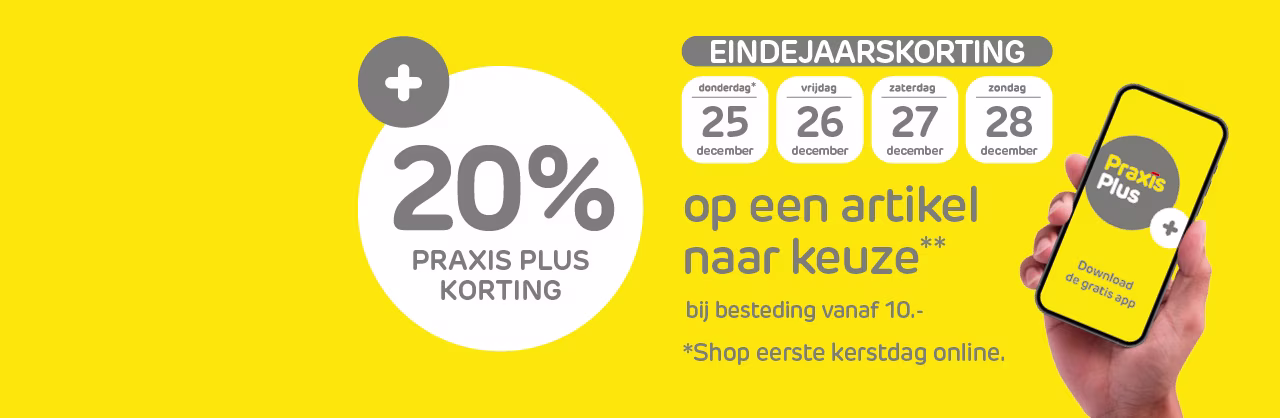 20% korting op een artikel naar keuze bij Praxis