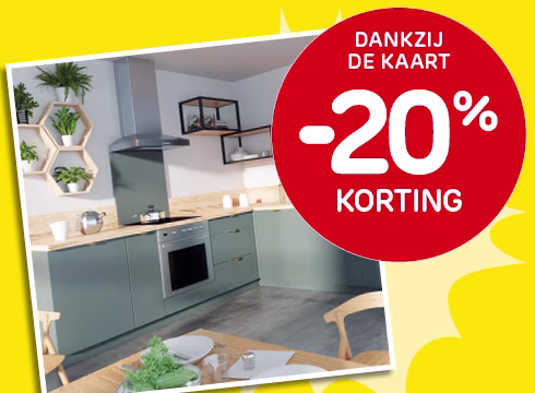 20% korting op alle keukenmeubels Modulo bij aankoop van min. €40