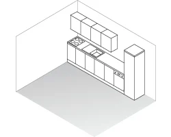 Lineaire inrichting of I-vorm keuken | Cuisine linéaire ou en forme de I