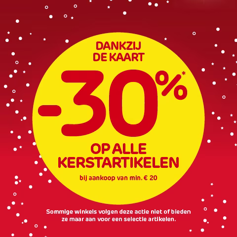 -30% op kerstartikelen