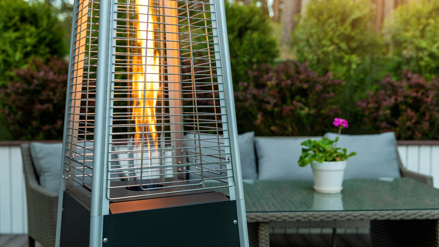 Loungeset met terrasverwarming | Salon avec chauffage de terrasse