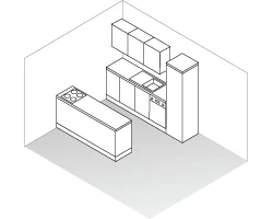 Parallel-opstelling (of dubbele I) keuken | Cuisine parallèle (ou double I)