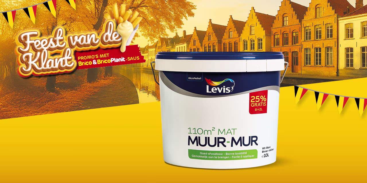 Brico promo Levis muurverf wit mat 10L
