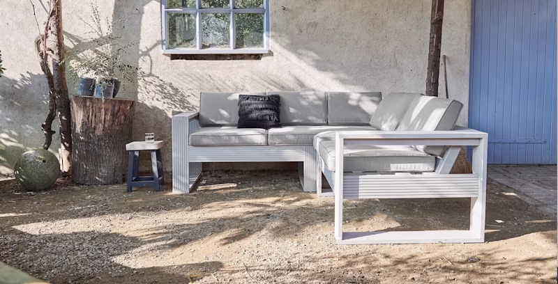 Hoekbank maken van tuinhout