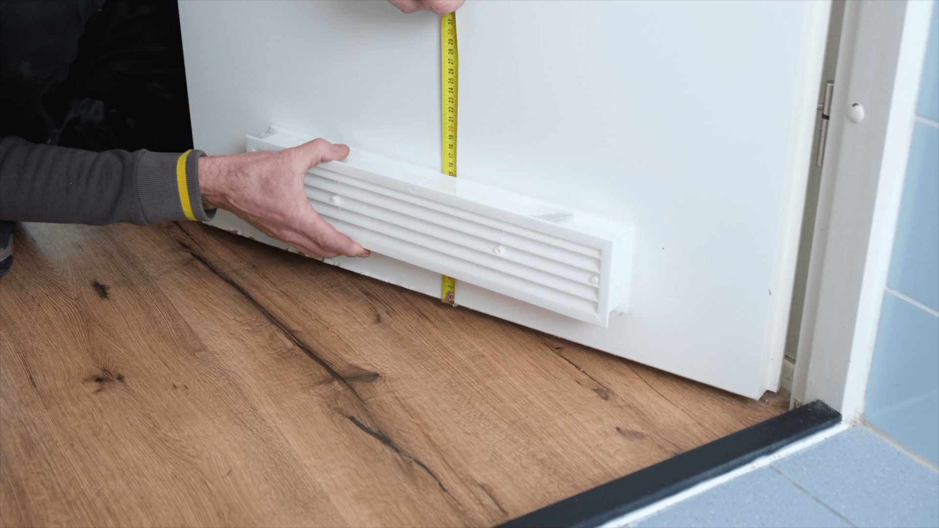 Deurventilatierooster 455x90mm, aluminium | Kunststof deurrooster