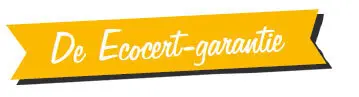 Een banner met het woord 'De Ecocert-garantie' | Une bannière avec la mention "Garantie Ecocert"