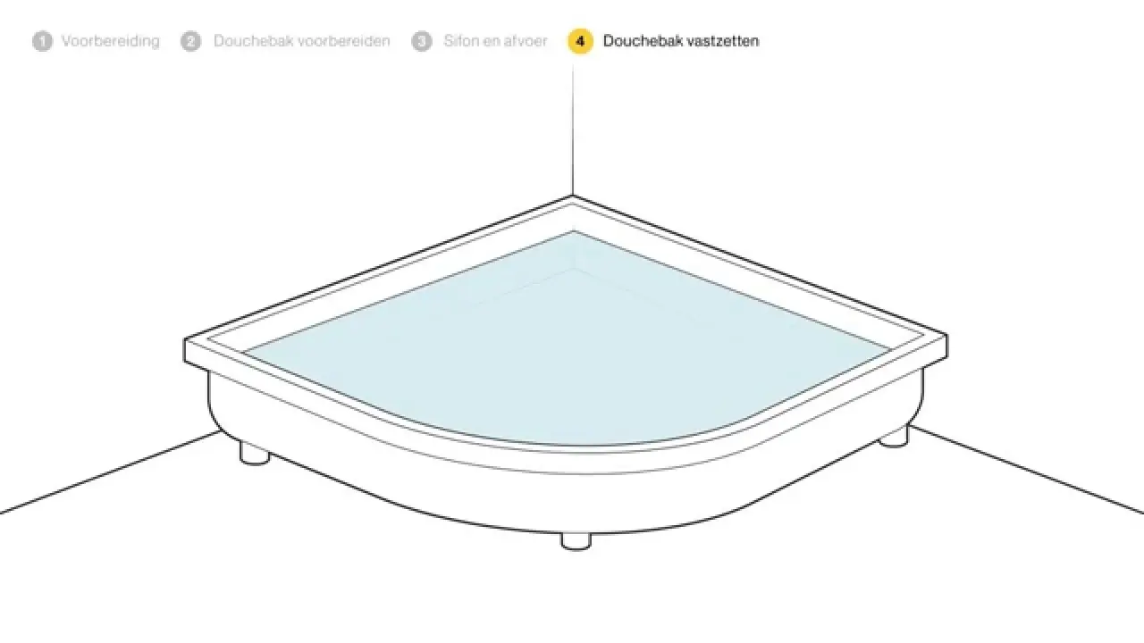 Een hoge douchebak plaatsen